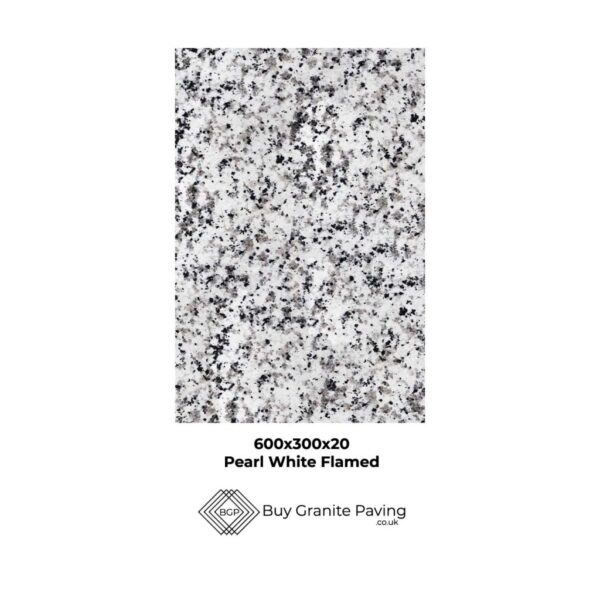 600x300x20 Pearl White Flamed Granite